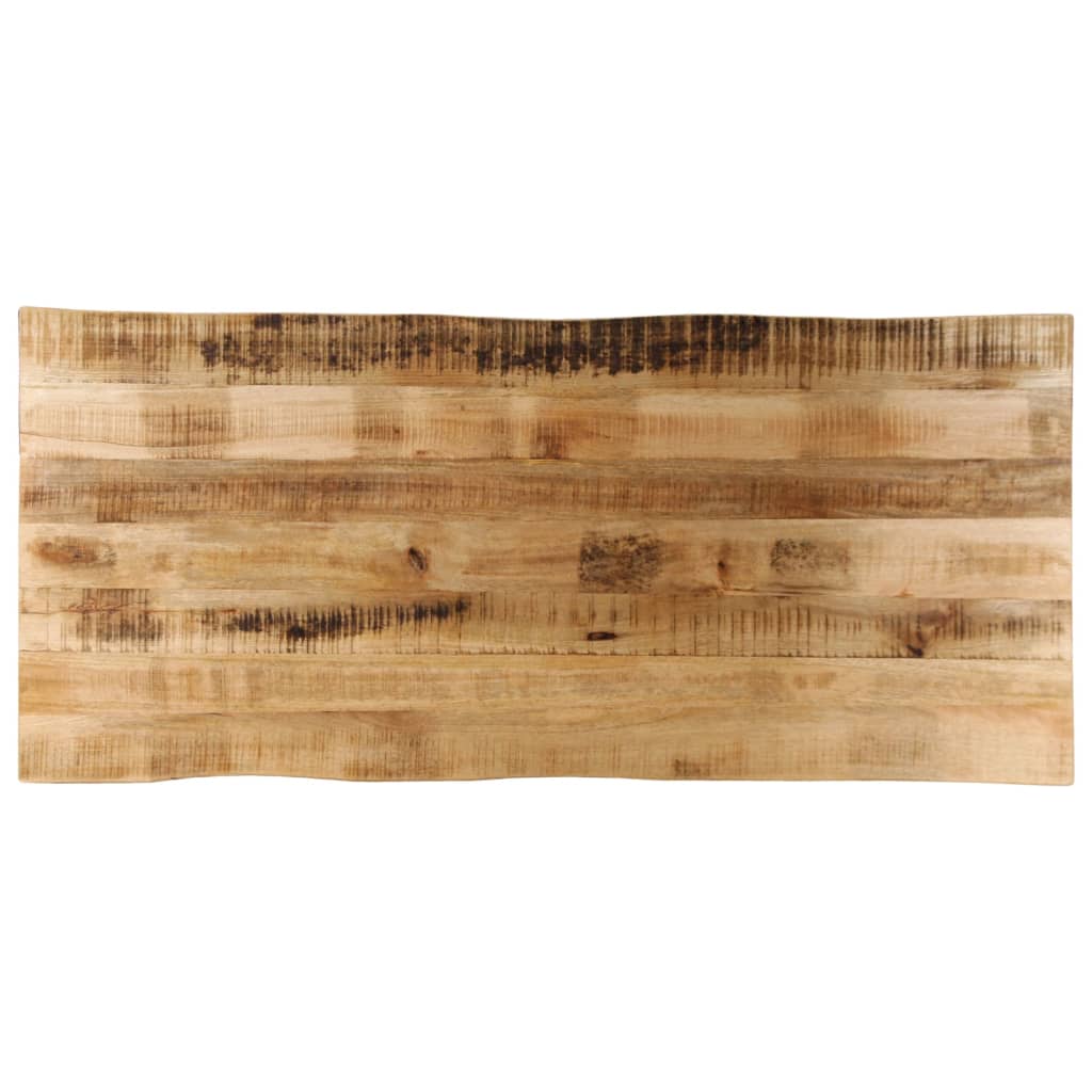 bordplade 140x60x3,8 cm naturlig kant massivt ru mangotræ