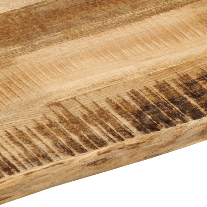 bordplade 80x80x3,8 cm naturlig kant massivt ru mangotræ