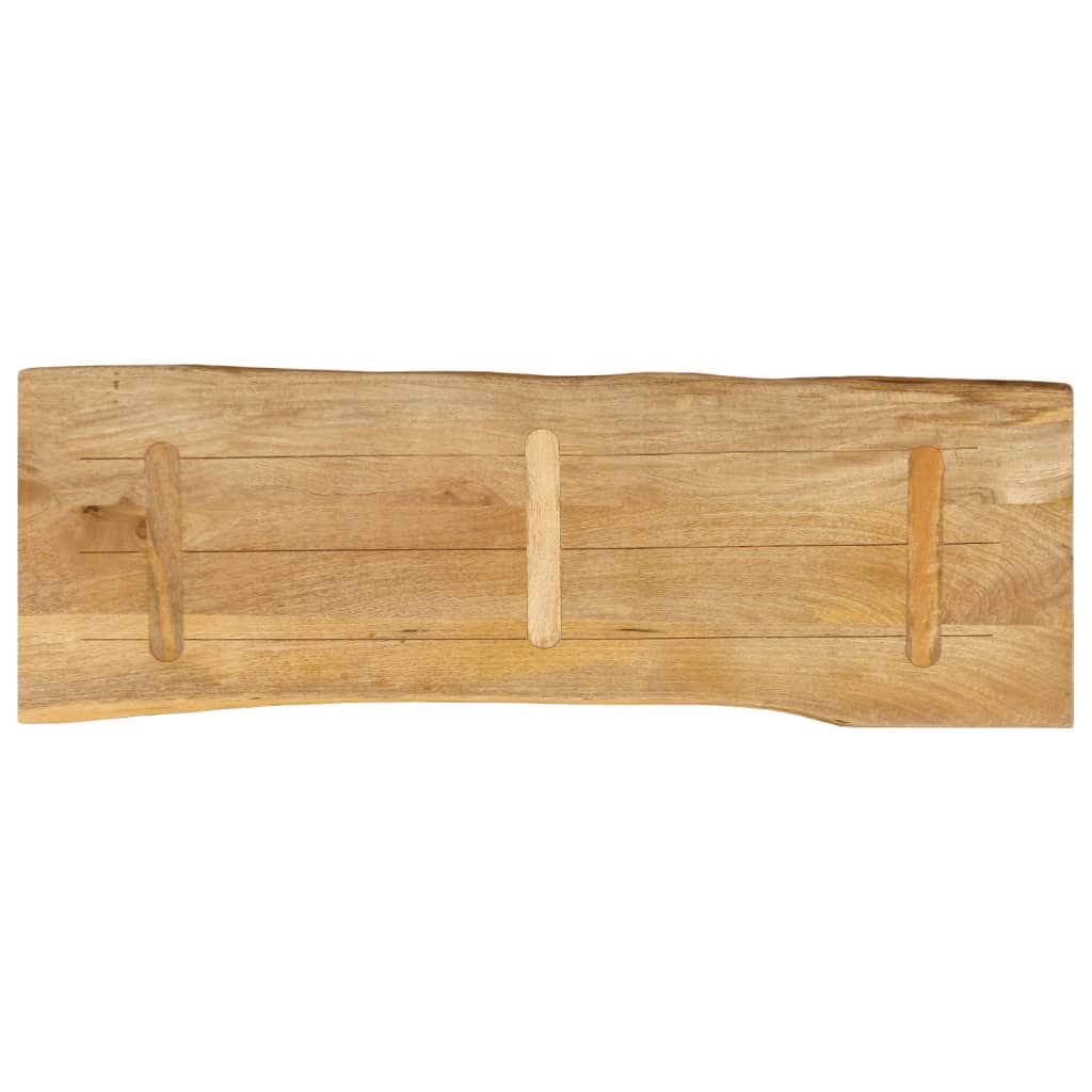 bordplade 140x40x2,5 cm naturlig kant massivt mangotræ