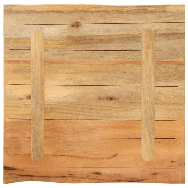 bordplade 80x80x3,8 cm naturlig kant massivt mangotræ