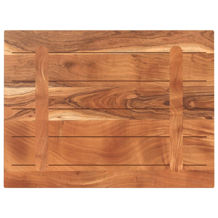 bordplade 80x60x2,5 cm rektangulær massivt akacietræ