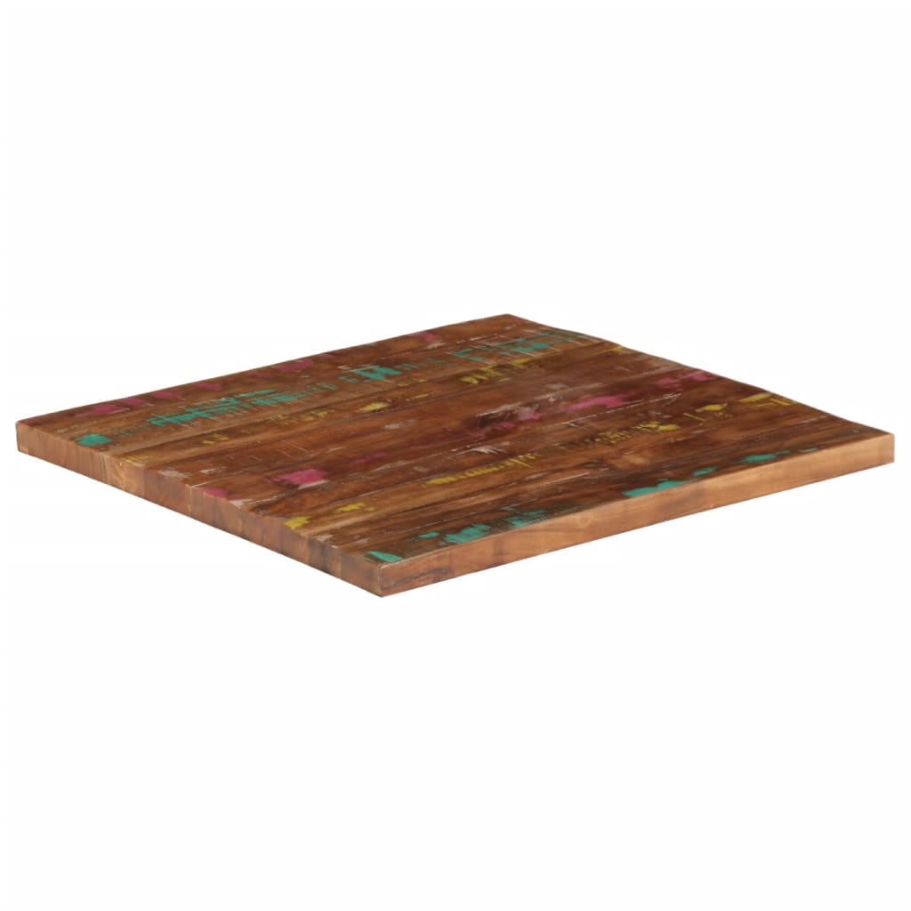 bordplade 70x70x1,5 cm firkantet massivt genbrugstræ