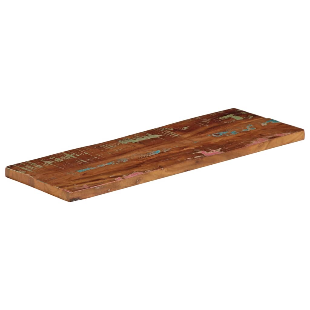 bordplade 80x30x3,8 cm rektangulær massivt genbrugstræ