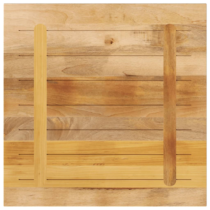 bordplade 90x90x2,5 cm firkantet massivt ru mangotræ