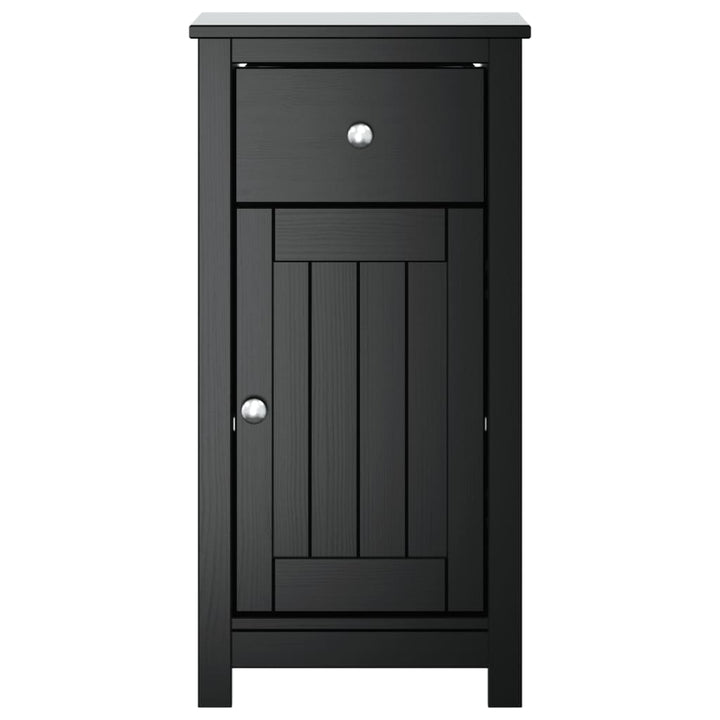 badeværelsesskab BERG 40x34x80 cm massivt fyrretræ sort