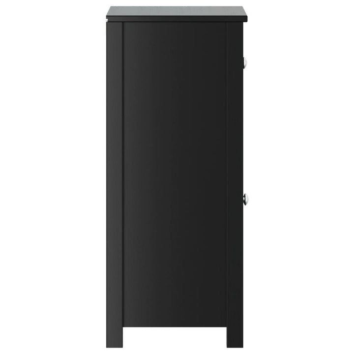 badeværelsesskab BERG 40x34x80 cm massivt fyrretræ sort