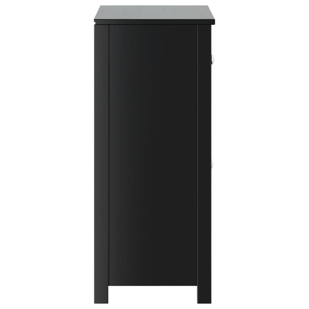 badeværelsesskab BERG 69,5x34x80 cm massivt fyrretræ sort