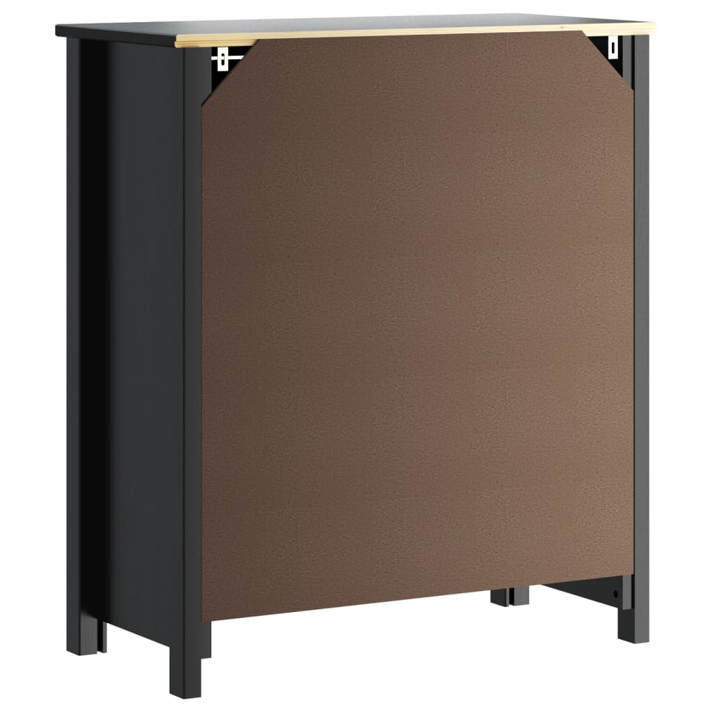 badeværelsesskab BERG 69,5x34x80 cm massivt fyrretræ sort