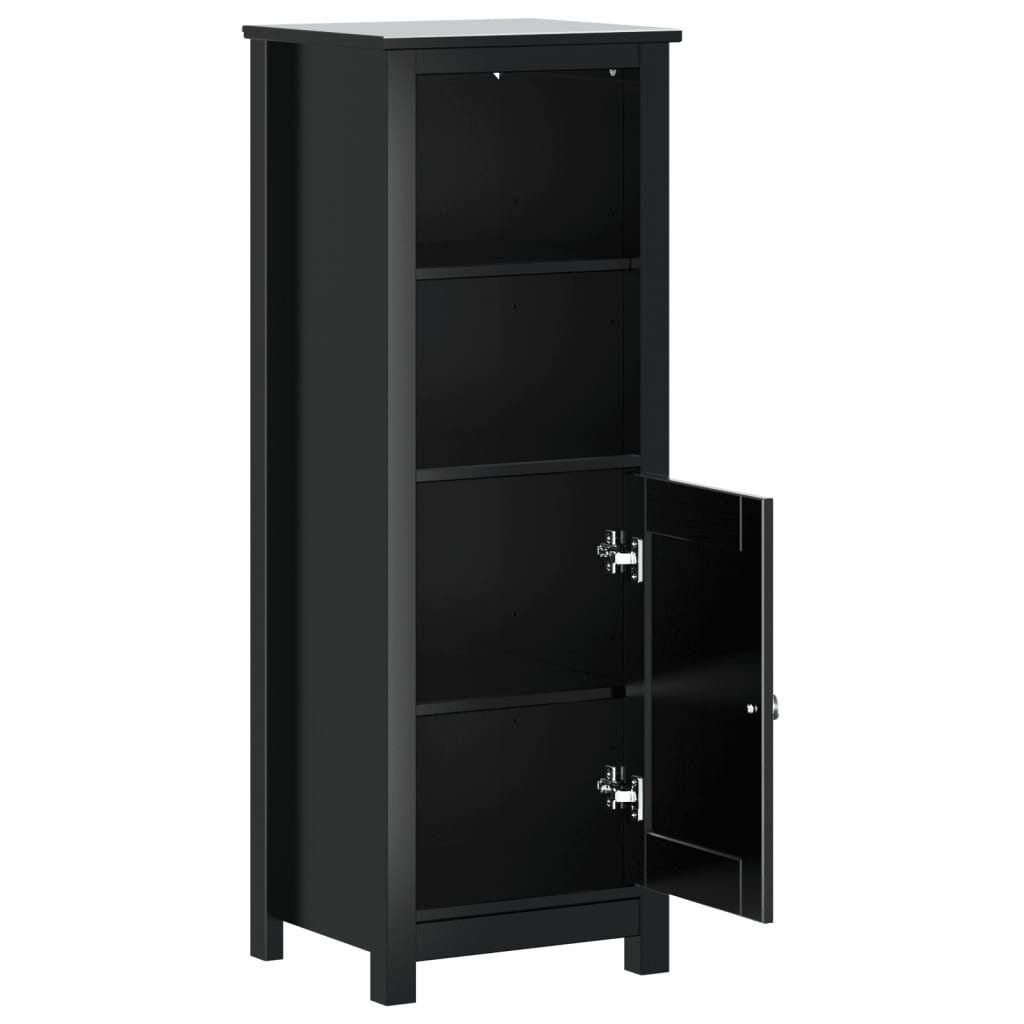 badeværelsesskab BERG 40x34x110 cm massivt fyrretræ sort