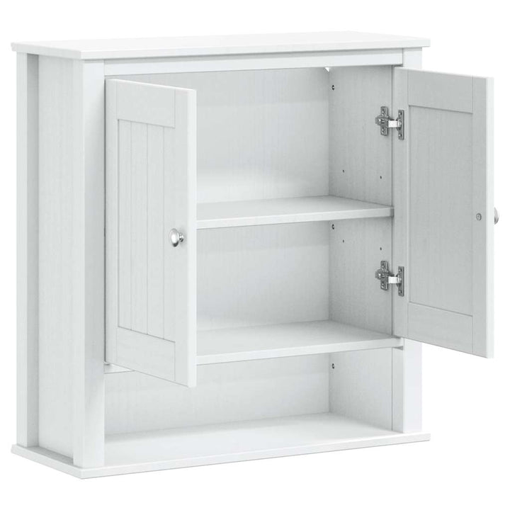 vægskab til badeværelse BERG 69,5x27x71,5 cm massivt træ hvid