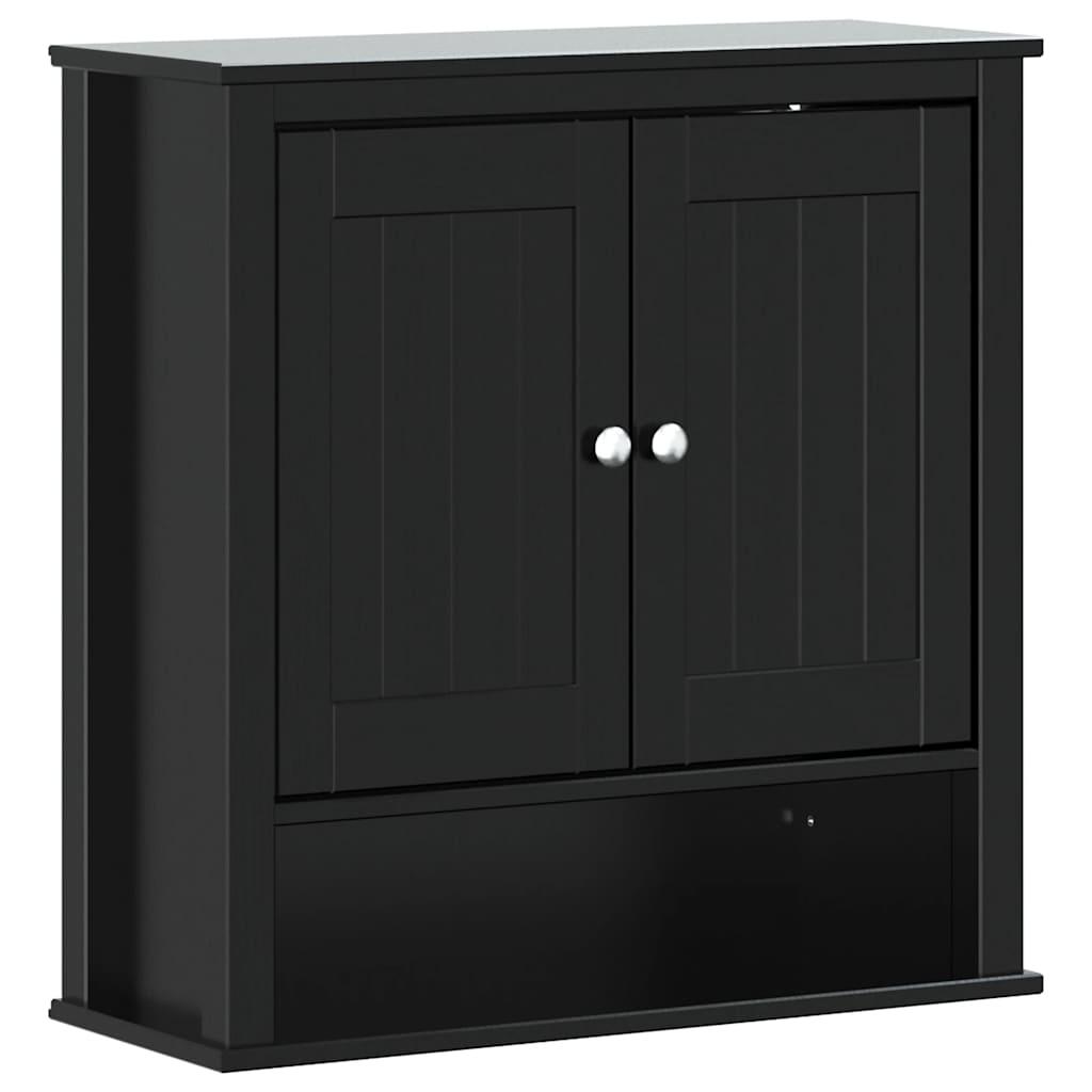 vægskab til badeværelse BERG 69,5x27x71,5 cm massivt træ sort