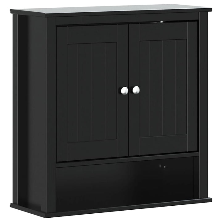 vægskab til badeværelse BERG 69,5x27x71,5 cm massivt træ sort