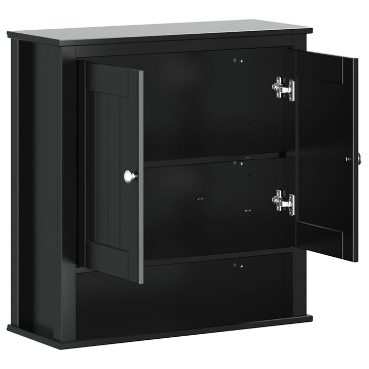 vægskab til badeværelse BERG 69,5x27x71,5 cm massivt træ sort