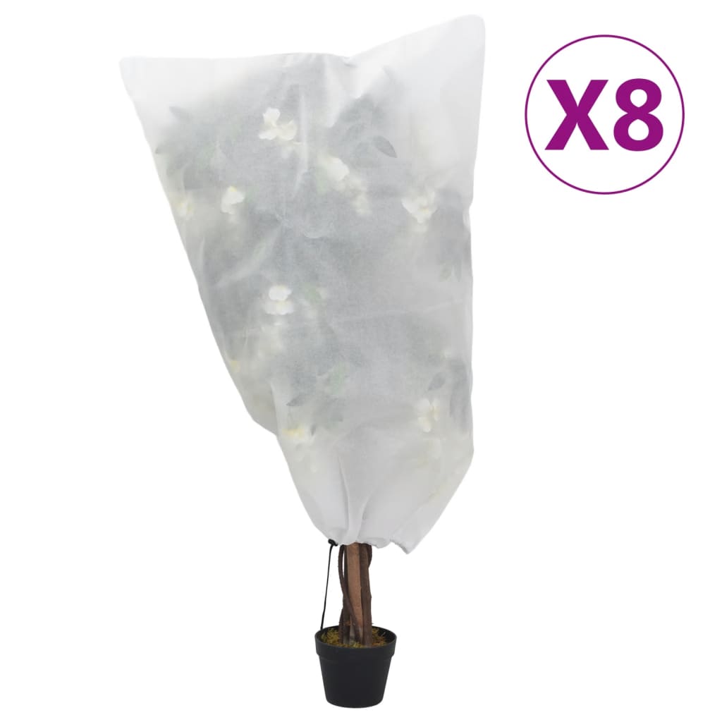 plantebeskyttelse med snore 8 stk. 70 g/m² 0,8x1 m