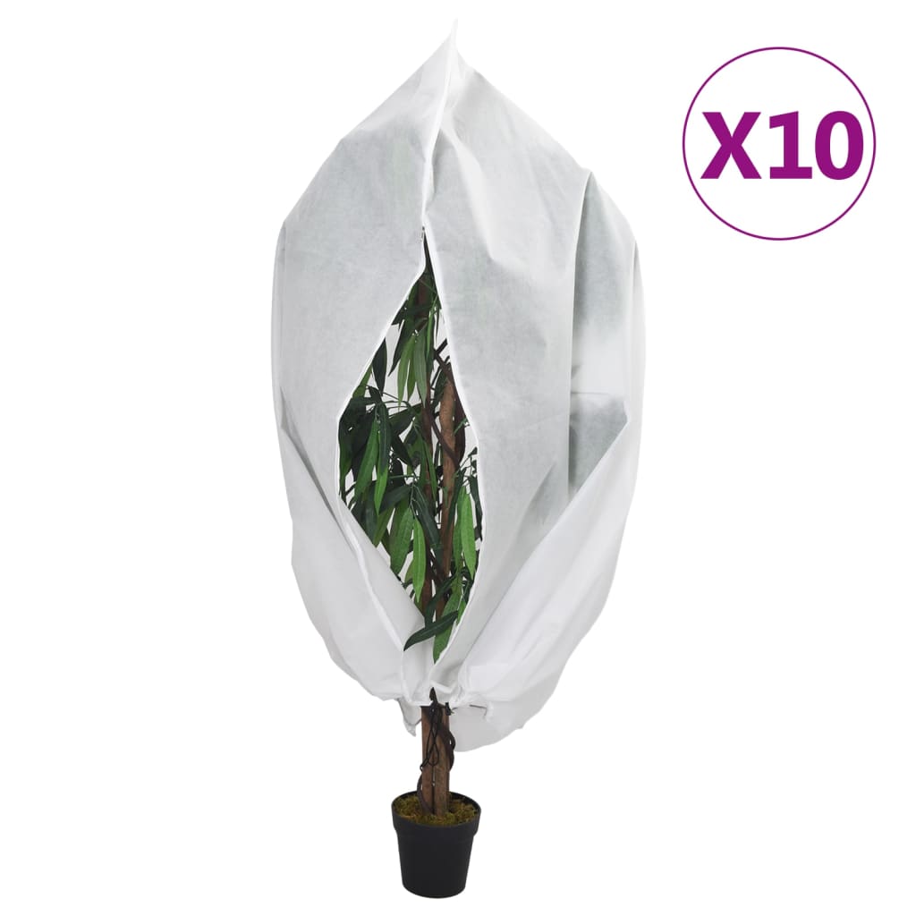 plantebeskyttelse med lynlås 10 stk. 70 g/m² 1x1,55 m