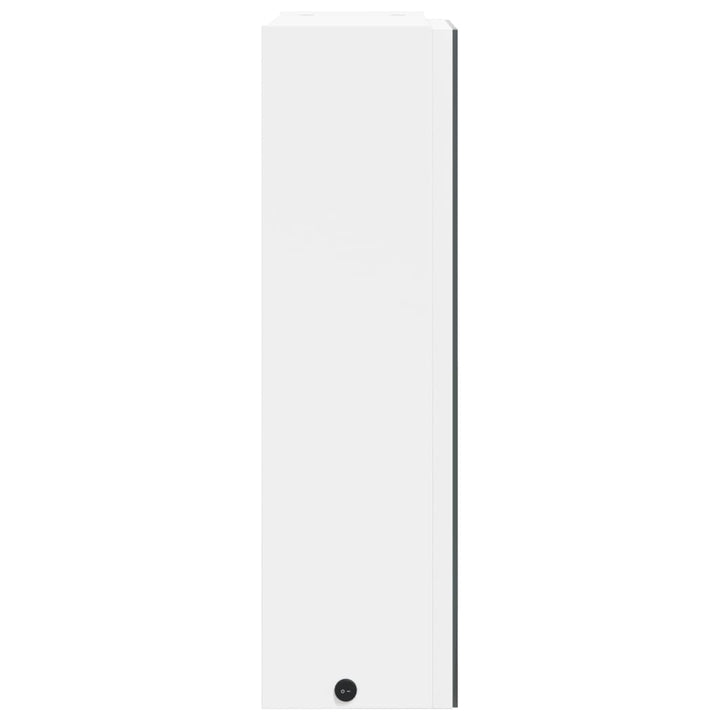 badeværelsesskab med spejl og LED-lys 45x13x52 hvid