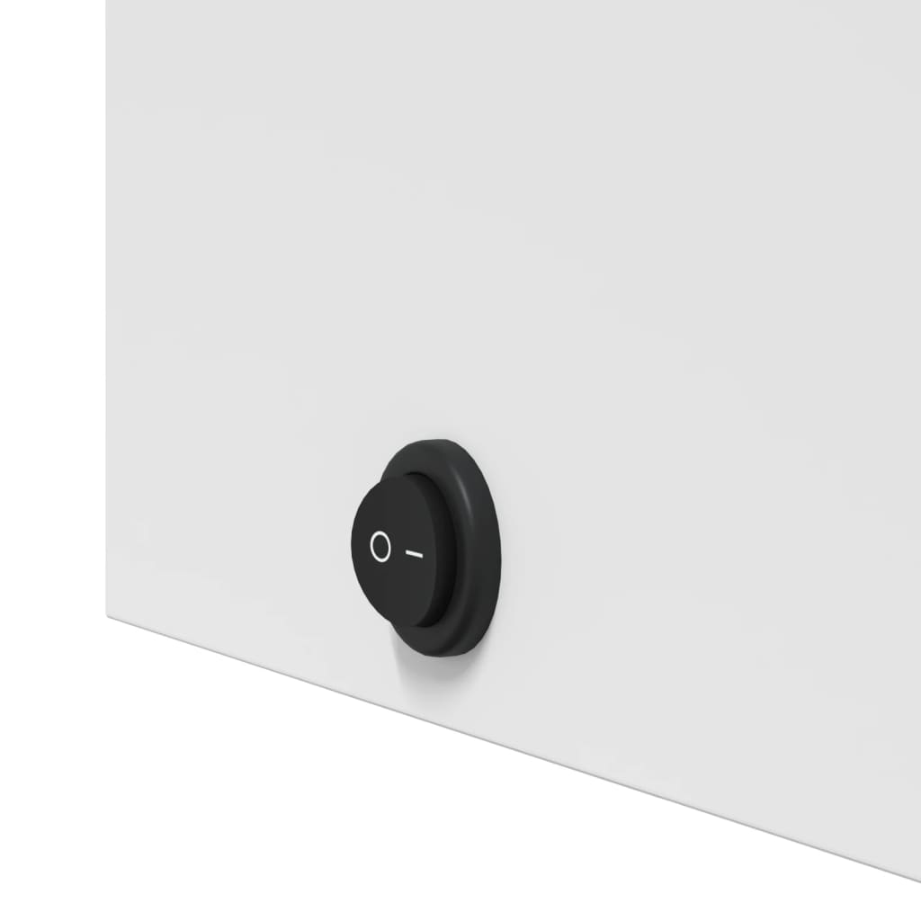 badeværelsesskab med spejl og LED-lys 45x13x52 hvid