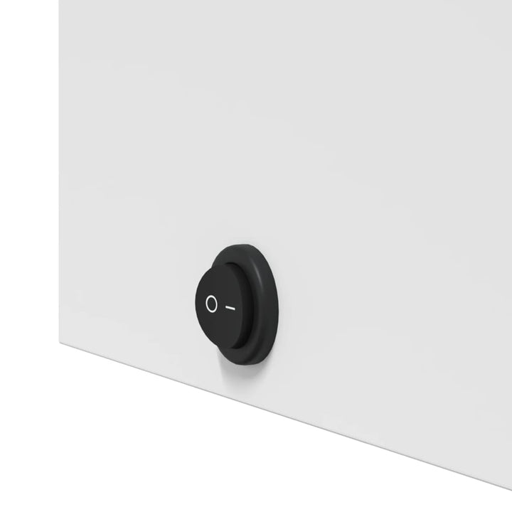 badeværelsesskab med spejl og LED-lys 45x13x52 hvid