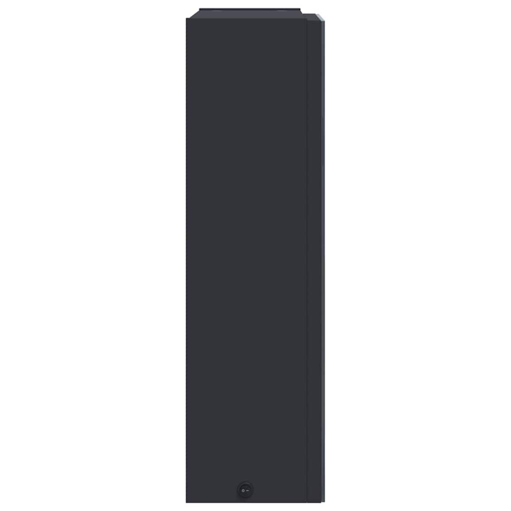 badeværelsesskab med spejl og LED-lys 45x13x52 grå