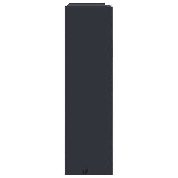 badeværelsesskab med spejl og LED-lys 45x13x52 grå