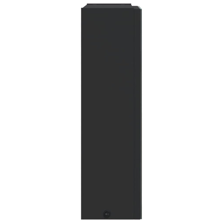 badeværelsesskab med spejl og LED-lys 45x13x52 sort