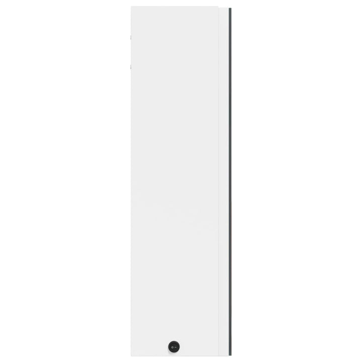 badeværelsesskab med spejl og LED-lys 60x13x52 hvid