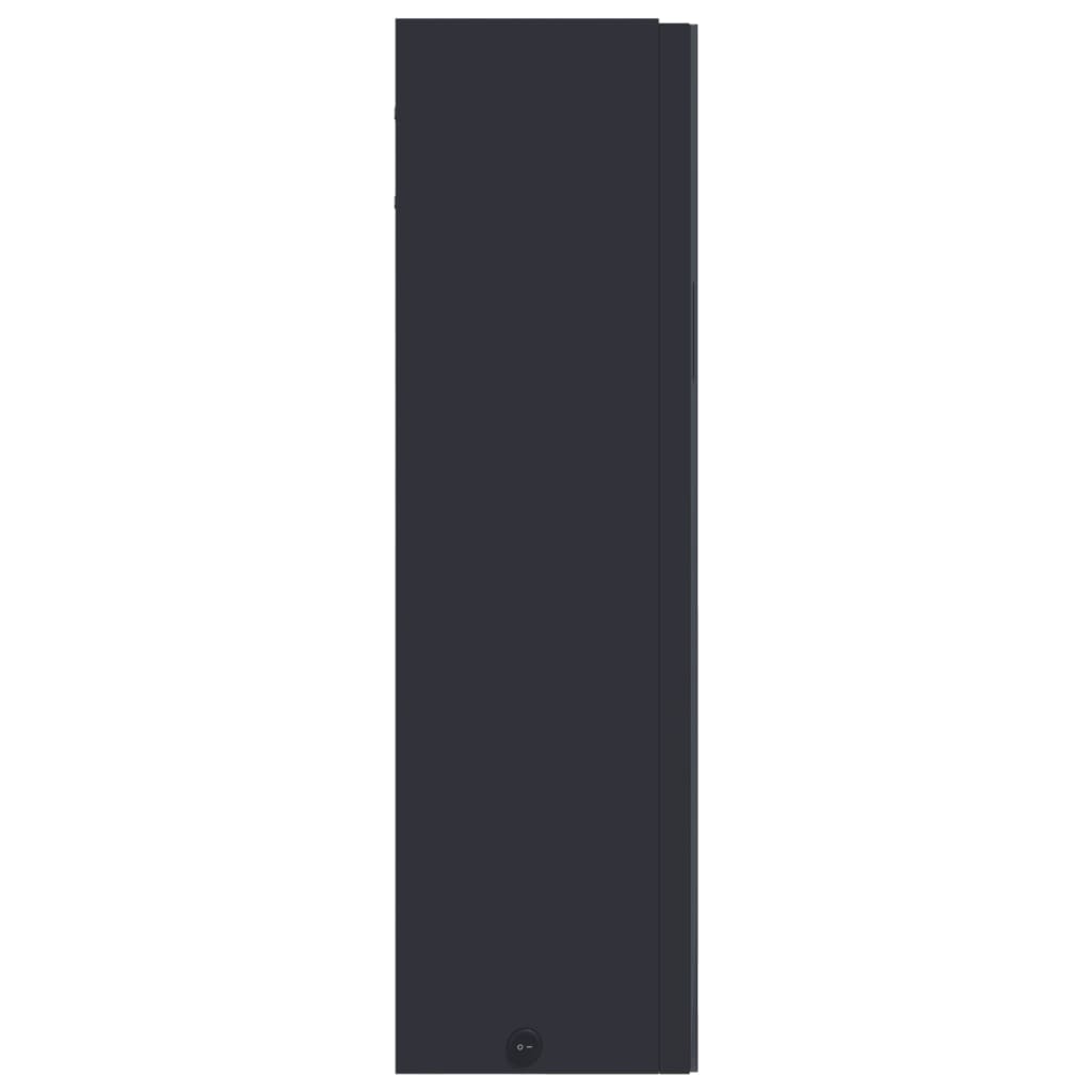 badeværelsesskab med spejl og LED-lys 60x13x52 grå