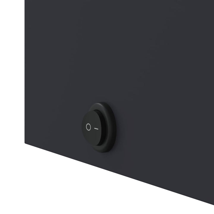 badeværelsesskab med spejl og LED-lys 60x13x52 grå