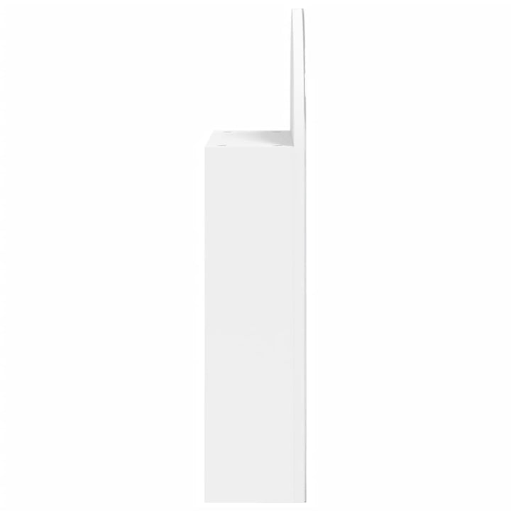 badeværelsesskab med spejl og LED-lys 42x13x70 buet hvid