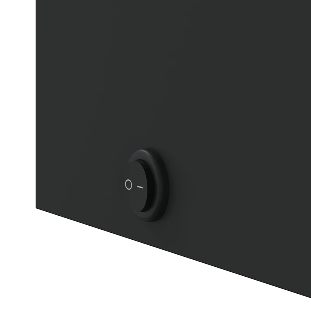 badeværelsesskab med spejl og LED-lys 42x13x70 buet sort