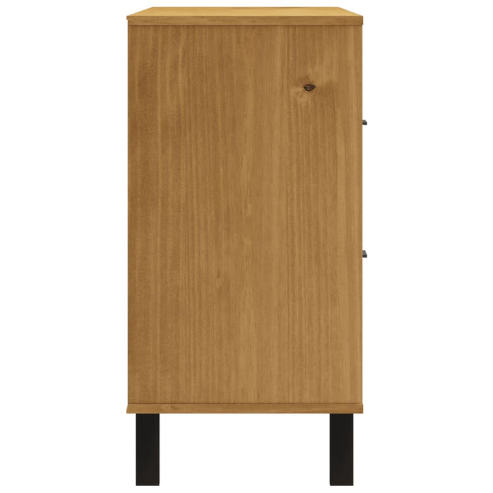 skænk med glaslåge FLAM 110x40x80 cm massivt fyrretræ