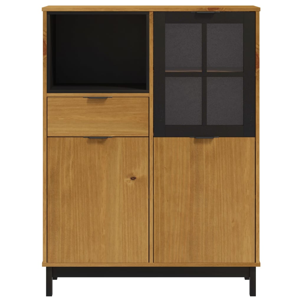 skab med glaslåge FLAM 92x40x122,5 cm massivt fyrretræ