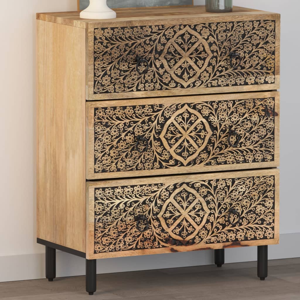 skab 60x33x75 cm massivt mangotræ