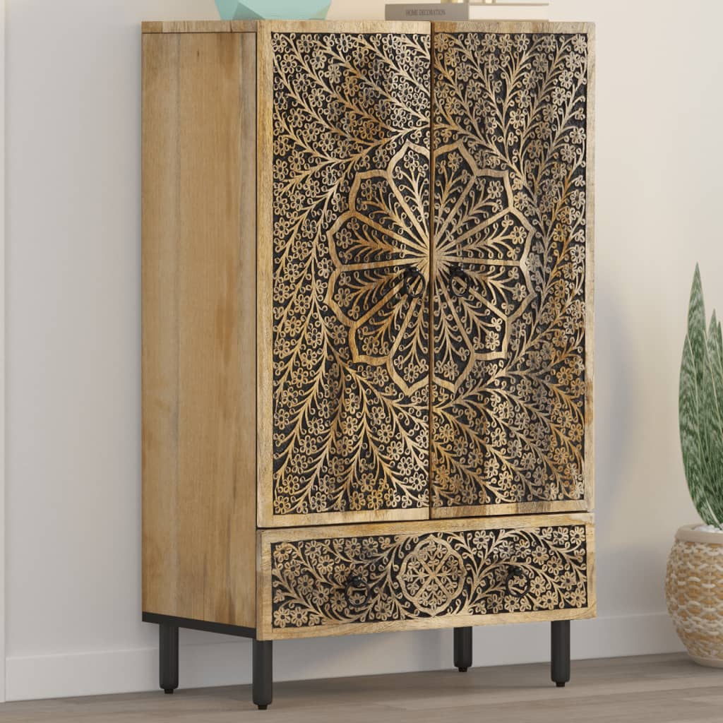 skab 60x33x100 cm massivt mangotræ