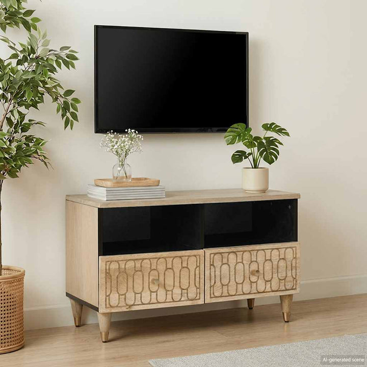 tv-bord 70x33x46 cm massivt mangotræ