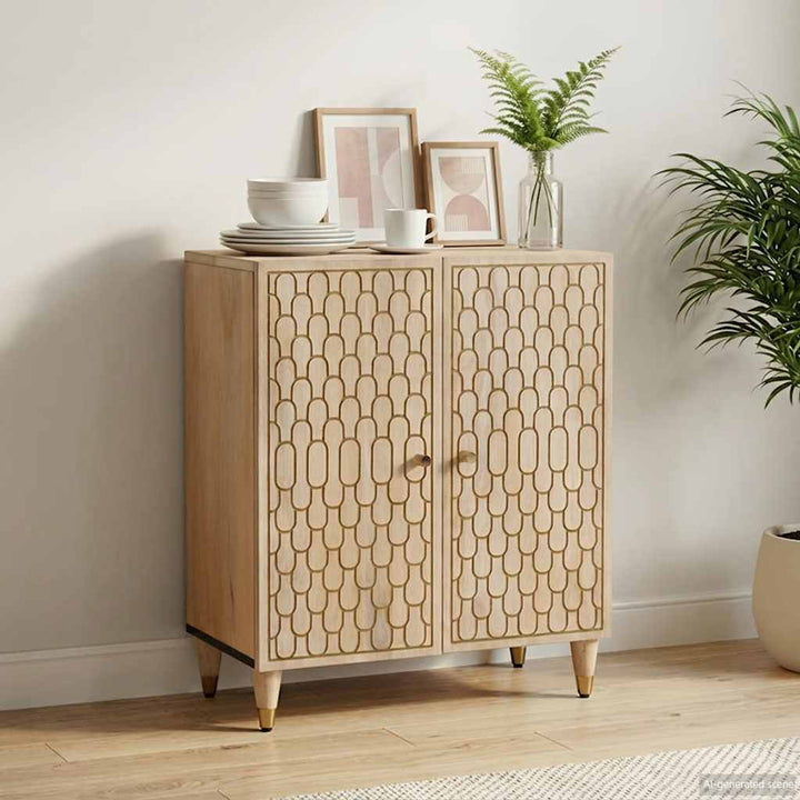skab 60x33x75 cm massivt mangotræ