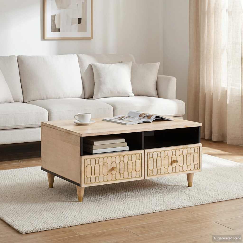 sofabord 80x54x40 cm massivt mangotræ