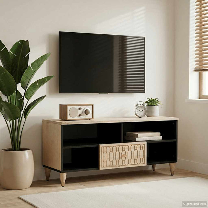 tv-bord 100x33x46 cm massivt mangotræ