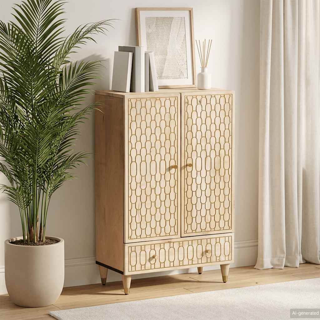 skab 60x33x100 cm massivt mangotræ
