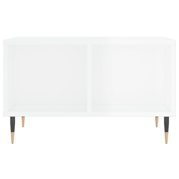 sofabord 60x50x36,5 cm konstrueret træ hvid højglans