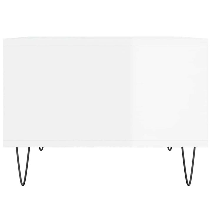 sofabord 60x50x36,5 cm konstrueret træ hvid højglans