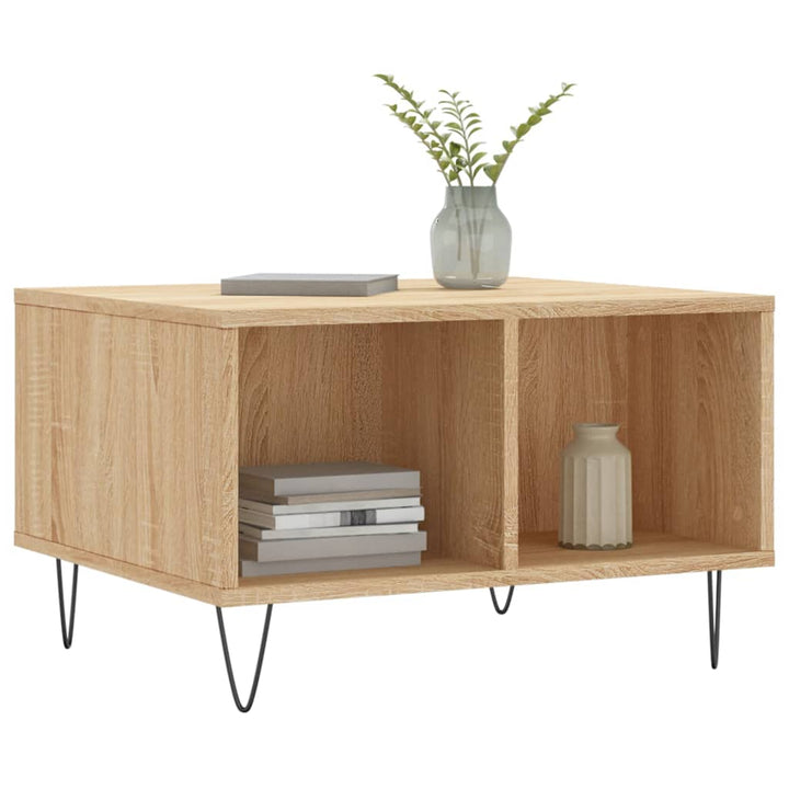 sofabord 60x50x36,5 cm konstrueret træ sonoma-eg