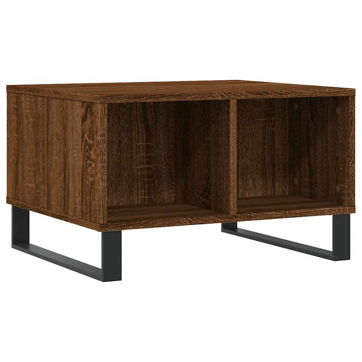 sofabord 60x50x36,5 cm konstrueret træ brun egetræsfarve