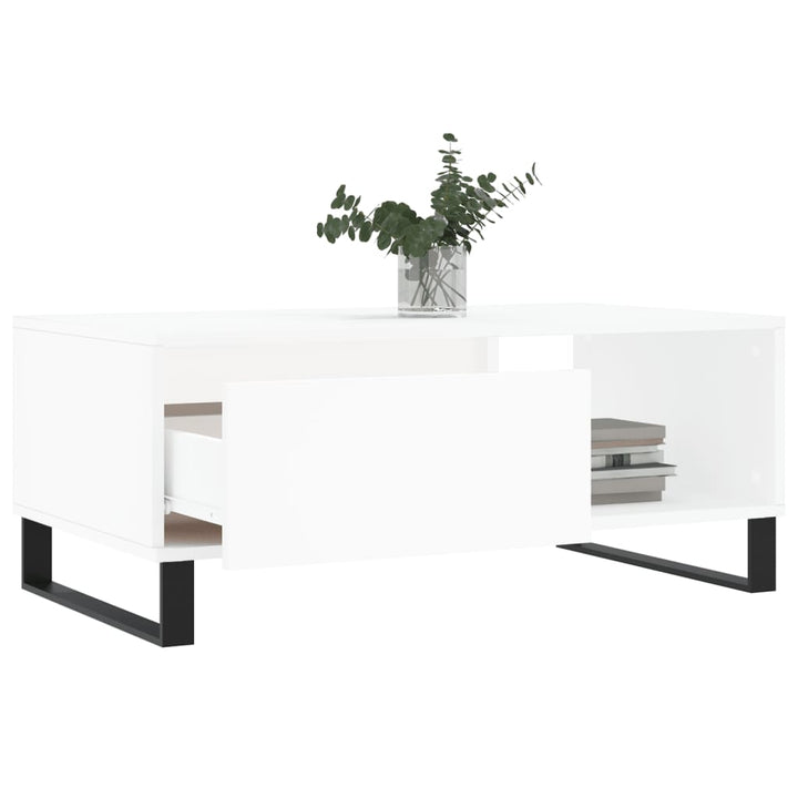 sofabord 90x50x36,5 cm konstrueret træ hvid