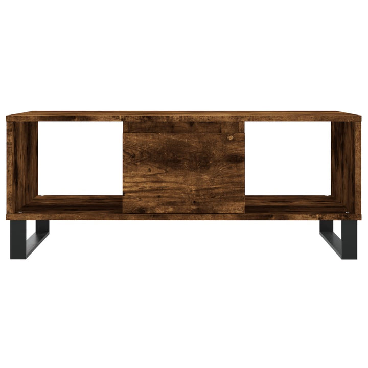 sofabord 90x50x36,5 cm konstrueret træ røget egetræsfarve