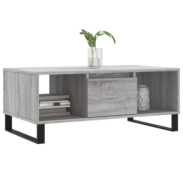 sofabord 90x50x36,5 cm konstrueret træ grå sonoma-eg