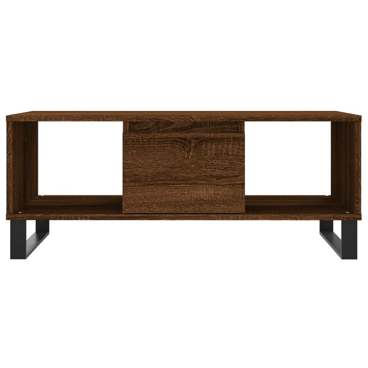 sofabord 90x50x36,5 cm konstrueret træ brun egetræsfarve