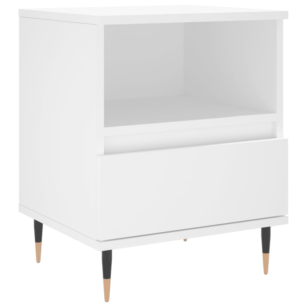 sengeborde 2 stk. 40x35x50 cm konstrueret træ hvid