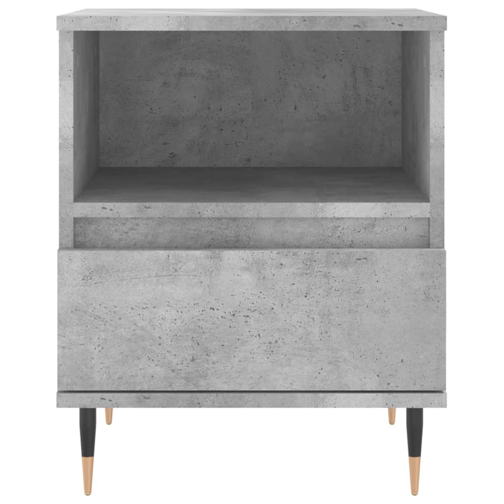 sengebord 40x35x50 cm konstrueret træ betongrå
