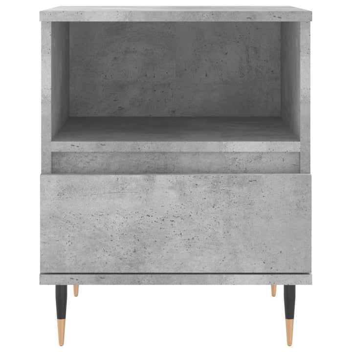sengebord 40x35x50 cm konstrueret træ betongrå